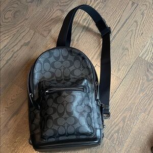 Coach Black and Gray Patterned Sling Bag